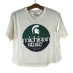Pressbox Michigan State Spartans Tshirt Crop Top Crewneck Short Size Small